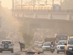 A layer of smog seen engulfed deteriorating the air quality in early hours of the morning at Shadipur in New Delhi, on Saturday, October 18, 2025.