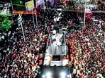 In addition to the fatalities, over 60 persons were injured in the tragic stampede. In addition to the fatalities, over 60 persons were injured in the tragic stampede.