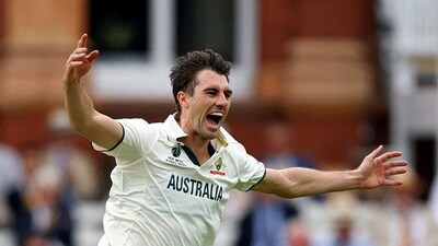 Pat Cummins celebrates after taking the wicket of South Africa's Temba Bavuma. (Action Images via Reuters)