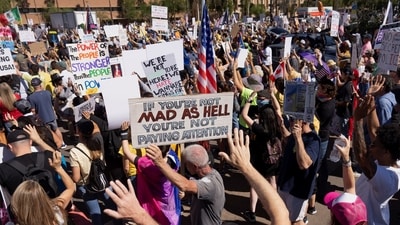 There were over 2,600 'No Kings' protests planned across the US on Saturday. (REUTERS)
