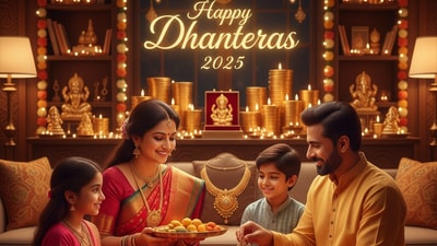 Happy Dhanteras 2025: Wishing everyone wealth, health and happiness this Dhanteras. (Image generated via Google Gemini) Happy Dhanteras 2025: Wishing everyone wealth, health and happiness this Dhanteras. (Image generated via Google Gemini)
