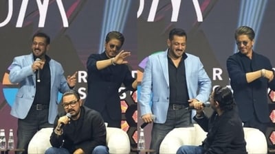 Salman Khan, Shah Rukh Khan and Aamir Khan attended an event in Riyadh together. Salman Khan, Shah Rukh Khan and Aamir Khan attended an event in Riyadh together.