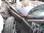 Front wheel of the car dislodged after trampling over two wheelers parked on the roadside in Rajrupur locality. (Anil Kumar Maurya/HT) Front wheel of the car dislodged after trampling over two wheelers parked on the roadside in Rajrupur locality. (Anil Kumar Maurya/HT)
