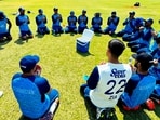 Afghanistan national cricket team offer prayers in tribute following the death of three cricketers of the country. Afghanistan national cricket team offer prayers in tribute following the death of three cricketers of the country.