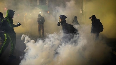 Anti-ICE. protesters clash with federal agents at the U.S. Immigration and Customs Enforcement building on October 18, 2025 in Portland, Oregon. (Representational) (Getty Images via AFP) Anti-ICE. protesters clash with federal agents at the U.S. Immigration and Customs Enforcement building on October 18, 2025 in Portland, Oregon. (Representational) (Getty Images via AFP)