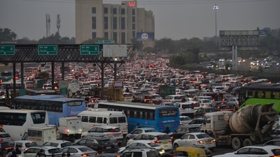 The congestion also spilled onto arterial roads, such as the Ring Road, Mathura Road, Aurobindo Marg, and Outer Ring Road. (PTI file photo) The congestion also spilled onto arterial roads, such as the Ring Road, Mathura Road, Aurobindo Marg, and Outer Ring Road. (PTI file photo)