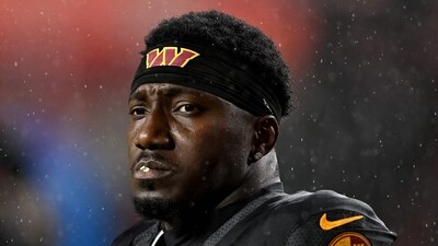 Deebo Samuel is sidelined for the Commanders' game against the Cowboys due to a heel injury. (Getty Images via AFP) Deebo Samuel is sidelined for the Commanders' game against the Cowboys due to a heel injury. (Getty Images via AFP)
