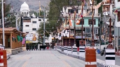 The authorities on Friday reimposed restrictions in Leh district of Ladakh over apprehensions of disturbance to public peace. (HT_PRINT) The authorities on Friday reimposed restrictions in Leh district of Ladakh over apprehensions of disturbance to public peace. (HT_PRINT)