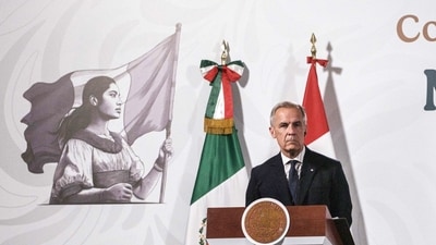 Mark Carney, Canada's prime minister, during a joint press conference with Claudia Sheinbaum, Mexico's president (Bloomberg) Mark Carney, Canada's prime minister, during a joint press conference with Claudia Sheinbaum, Mexico's president (Bloomberg)