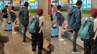 A Reddit post showing people resting feet on a baggage belt at an airport triggered strong reactions over poor civic sense. (Reddit/nik4566) A Reddit post showing people resting feet on a baggage belt at an airport triggered strong reactions over poor civic sense. (Reddit/nik4566)