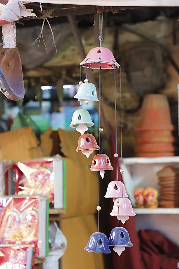 .Clay bells weaved in shapes of chimes will add a melodious touch to your festive space. Price: ₹50. .Clay bells weaved in shapes of chimes will add a melodious touch to your festive space. Price: ₹50.