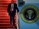 President Donald Trump walks down the stairs of Air Force One upon his arrival at Joint Base Andrews. President Donald Trump walks down the stairs of Air Force One upon his arrival at Joint Base Andrews.