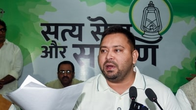 RJD leader Tejashwi Yadav is set to contest the elections from the Raghopur constituency. (ANI) RJD leader Tejashwi Yadav is set to contest the elections from the Raghopur constituency. (ANI)