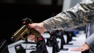 A G19X at the Glock booth on the exhibit floor of the Association of the US Army Defense Show in Washington, DC, US, on Monday, Oct. 13, 2025. (Representational) (Bloomberg) A G19X at the Glock booth on the exhibit floor of the Association of the US Army Defense Show in Washington, DC, US, on Monday, Oct. 13, 2025. (Representational) (Bloomberg)