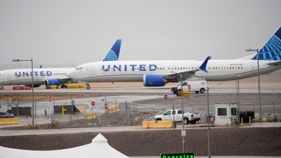United Flight 1093, travelling from Denver to Los Angeles, diverted to Salt Lake City on Thursday, where it landed safely. (AP Photo/David Zalubowski - representational image) (AP) United Flight 1093, travelling from Denver to Los Angeles, diverted to Salt Lake City on Thursday, where it landed safely. (AP Photo/David Zalubowski - representational image) (AP)