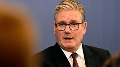 Britain's Prime Minister Keir Starmer speaks at a press conference in Mumbai on October 9, 2025. (Photo by Leon Neal / POOL / AFP) (AFP) Britain's Prime Minister Keir Starmer speaks at a press conference in Mumbai on October 9, 2025. (Photo by Leon Neal / POOL / AFP) (AFP)