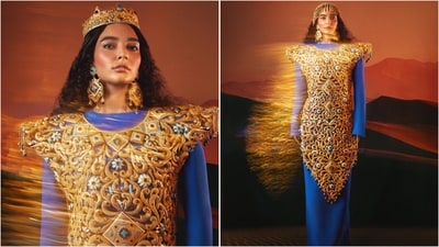 Heaviest gold dress in the world unveiled at Middle East Jewellery Show. (Instagram/@alromaizanuae) Heaviest gold dress in the world unveiled at Middle East Jewellery Show. (Instagram/@alromaizanuae)
