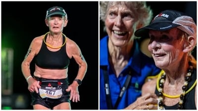 Natalie Grabow set a world record at the Kona Ironman World Championship in Hawaii. Natalie Grabow set a world record at the Kona Ironman World Championship in Hawaii.