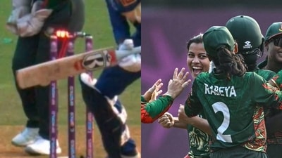 Sri Lanka's Kavisha Dilhari was stumped in bizarre fashion Sri Lanka's Kavisha Dilhari was stumped in bizarre fashion