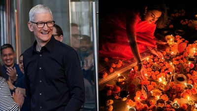The image that Cook posted was clicked by Mumbai-based photographer Apeksha Maker. (Reuters/X via @tim_cook)