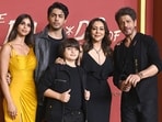 Shah Rukh Khan with his wife Gauri Khan and children Aryan Khan, AbRam Khan and Suhana Khan during the premiere of Netflix's series The Ba***ds of Bollywood. Shah Rukh Khan with his wife Gauri Khan and children Aryan Khan, AbRam Khan and Suhana Khan during the premiere of Netflix's series The Ba***ds of Bollywood.