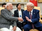 US President Donald Trump shakes hands with Prime Minister Narendra Modi in the Oval Office of the White House in Washington, DC
