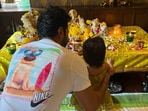 Varun Dhawan with daughter Lara during Diwali celebrations. Varun Dhawan with daughter Lara during Diwali celebrations.