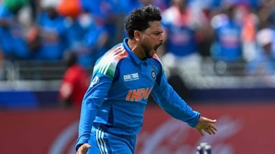 India's Kuldeep Yadav (L) celebrates after bowling (AFP) India's Kuldeep Yadav (L) celebrates after bowling (AFP)