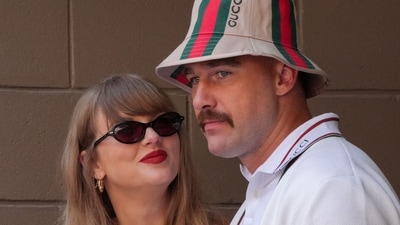 Taylor Swift and boyfriend Travis Kelce attends the men's final match between USA's Taylor Fritz and Italy's Jannik Sinner at US Open. (AFP) Taylor Swift and boyfriend Travis Kelce attends the men's final match between USA's Taylor Fritz and Italy's Jannik Sinner at US Open. (AFP)