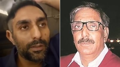 Former Punjab DGP Mohammad Mustafa (right) and his son, Aqil Akhtar. (HT Photo) Former Punjab DGP Mohammad Mustafa (right) and his son, Aqil Akhtar. (HT Photo)