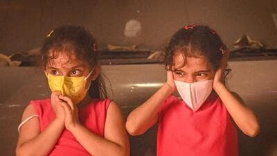 Officials said that with the firecracker ban lifted for the first time in five years, average noise levels breached safe limits across all four zones — silence, residential, commercial, and industrial. (Sanchit Khanna/HT) Officials said that with the firecracker ban lifted for the first time in five years, average noise levels breached safe limits across all four zones — silence, residential, commercial, and industrial. (Sanchit Khanna/HT)
