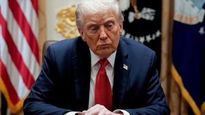 US President Donald Trump during a meeting US President Donald Trump during a meeting