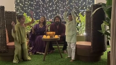 Ayra and Yatharv couldn't help but dance as their parents Radhika Pandit and Yash wished fans on Diwali. Ayra and Yatharv couldn't help but dance as their parents Radhika Pandit and Yash wished fans on Diwali.