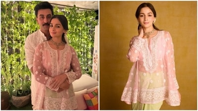 Alia Bhatt celebrates Diwali with Ranbir Kapoor. Alia Bhatt celebrates Diwali with Ranbir Kapoor.
