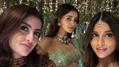 Suhana Khan celebrated Diwali with BFFs Ananya Panday and Navya Naveli Nanda. Suhana Khan celebrated Diwali with BFFs Ananya Panday and Navya Naveli Nanda.