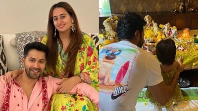 Varun Dhawan with wife Natasha Dalal; Varun with daughter Lara Varun Dhawan with wife Natasha Dalal; Varun with daughter Lara