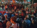 Protesters face off with police during a protest against immigration crackdown in the aftermath of a raid on Tuesday, Oct. 21, 2025, in New York. Protesters face off with police during a protest against immigration crackdown in the aftermath of a raid on Tuesday, Oct. 21, 2025, in New York.