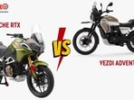 Yezdi Adventure has a larger engine but it is the Apache that produces more power. 