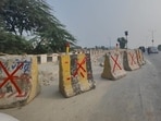 The nder-repair stretch of the Grand Trunk Road in Libaspur. (HT Photo) The nder-repair stretch of the Grand Trunk Road in Libaspur. (HT Photo)