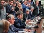 Argentine President Javier Milei speaking in a meeting in the White House last week. Argentine President Javier Milei speaking in a meeting in the White House last week.