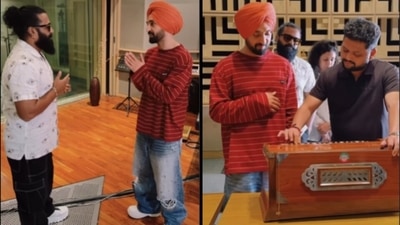 Diljit Dosanjh worked with Rishab Shetty and Ajaneesh Loknath for a song in Kantara Chapter 1. Diljit Dosanjh worked with Rishab Shetty and Ajaneesh Loknath for a song in Kantara Chapter 1.
