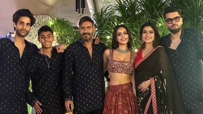 Kajol and Ajay Devgn shared adorable pictures with their kids from Diwali celebration. Kajol and Ajay Devgn shared adorable pictures with their kids from Diwali celebration.