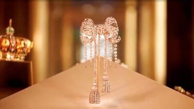 A jewel-encrusted brooch worn by French Empress Eugenie, which was among the items stolen by thieves during the heist at Paris' Louvre Museum. (Reuters)
