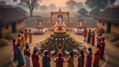 Govardhan Puja wishes: Here are some special messages and greetings for you loved ones. (Made using Gemini AI) Govardhan Puja wishes: Here are some special messages and greetings for you loved ones. (Made using Gemini AI)