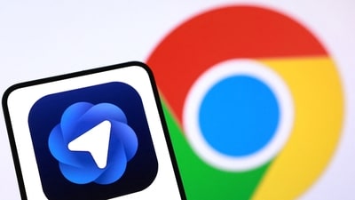 ChatGPT Atlas and Google Chrome logos are seen in this illustration. (REUTERS)