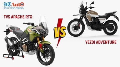 Yezdi Adventure has a larger engine but it is the Apache that produces more power. Yezdi Adventure has a larger engine but it is the Apache that produces more power.