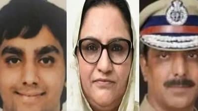 (From left) Aqil Akhtar, who died in Panchkula on October 16, and his parents, former minister Razia Sultana and ex-DGP Mohammad Mustafa. (File photo) (HT_PRINT)