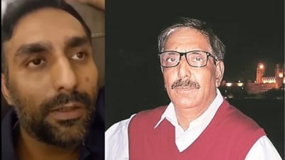 Former Punjab DGP Mohammad Mustafa (right) and his son son, Aqil Akhtar. Former Punjab DGP Mohammad Mustafa (right) and his son son, Aqil Akhtar.