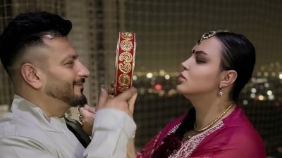 Rishabh Tandon celebrated Karwa Chauth with wife Olesya earlier this month. Rishabh Tandon celebrated Karwa Chauth with wife Olesya earlier this month.