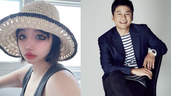K-Pop star Park Bom (L) and Yang Hyun Suk, the chief of YG Entertainment- a Korean music label. (Park Bom on Instagram and YG Entertainment)